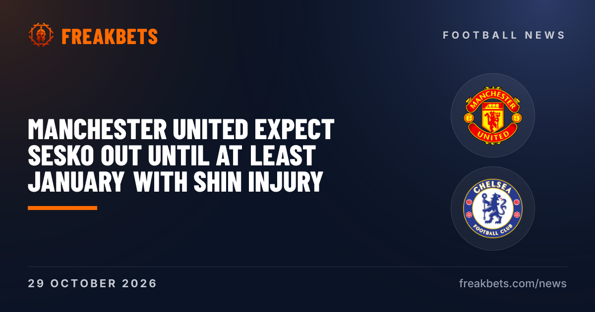 Manchester United expect Sesko out until at least January with shin injury